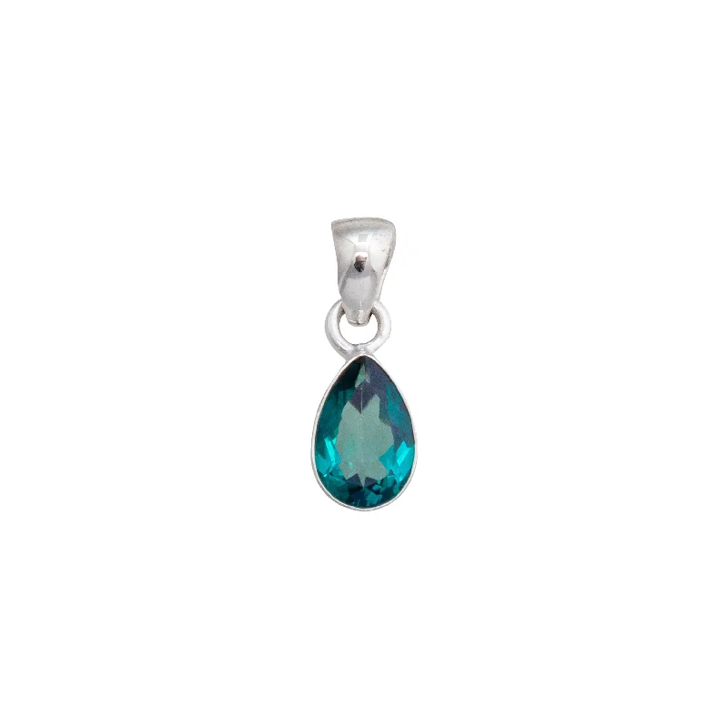 Sterling Silver Chrome Dioptase Teardrop Pendant