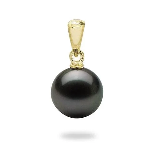 Tahitian Black Pearl Pendant in Gold - 9-10mm