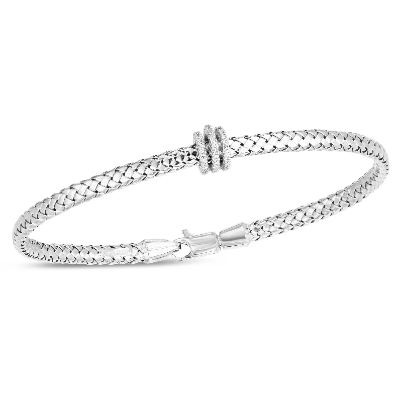 14K Deco Woven Diamond Bracelet