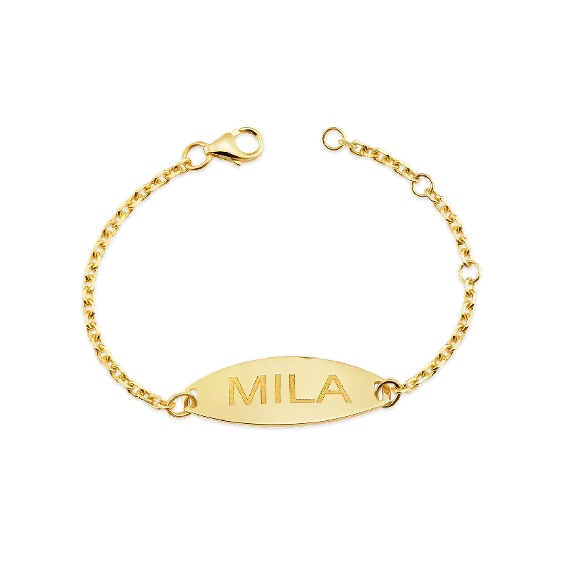 Kids Signature Elongated Oval ID Engravable Bracelet