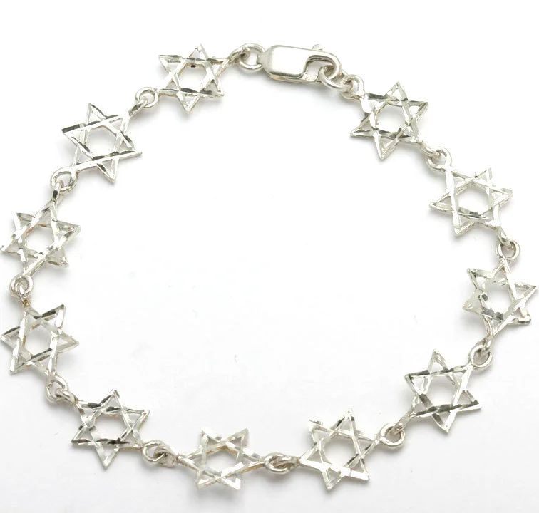 Sterling Silver Jewish Star of David Bracelet