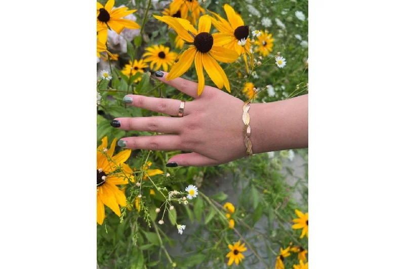 Interlace Yellow and Rose Gold Bracelet Narrow