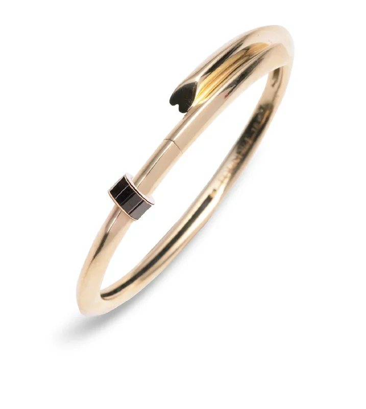 Baguette Black Diamond - Love : Heart Beat Strong Heart Bangle