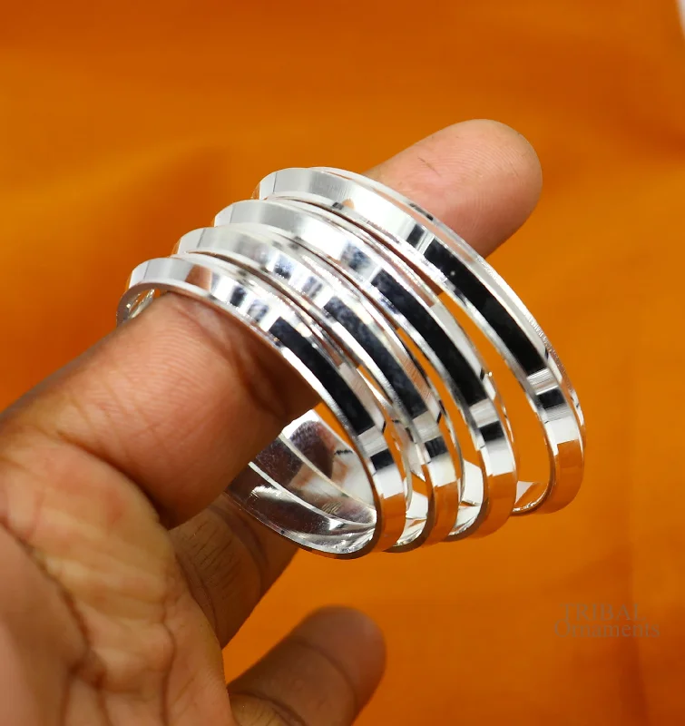 Solid 925 sterling silver handmade punjabi sikha bangle bracelet kada, all kids sized baby bangle kada daily use jewelry bbk201