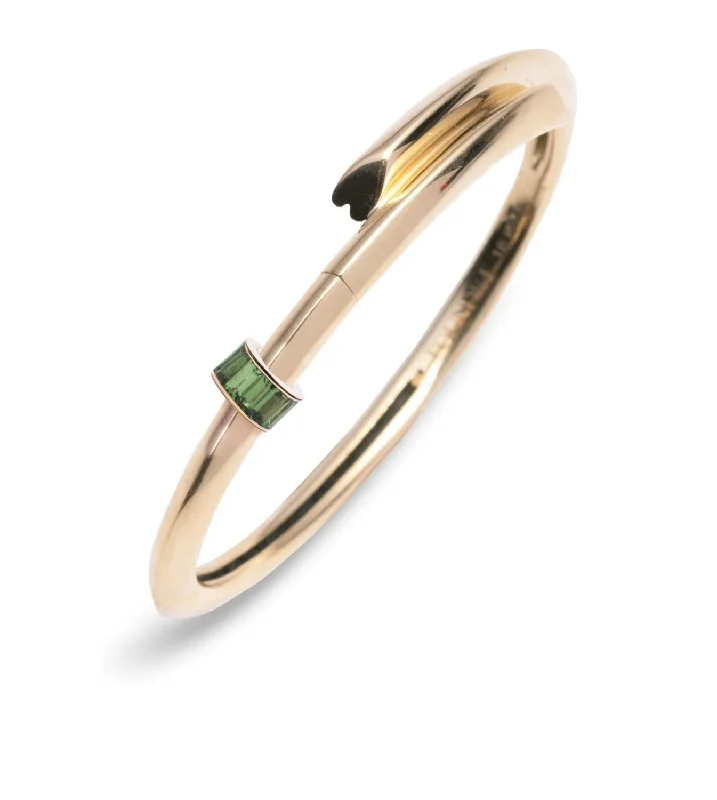 Baguette Tsavorite - Love : Heart Beat Strong Heart Bangle